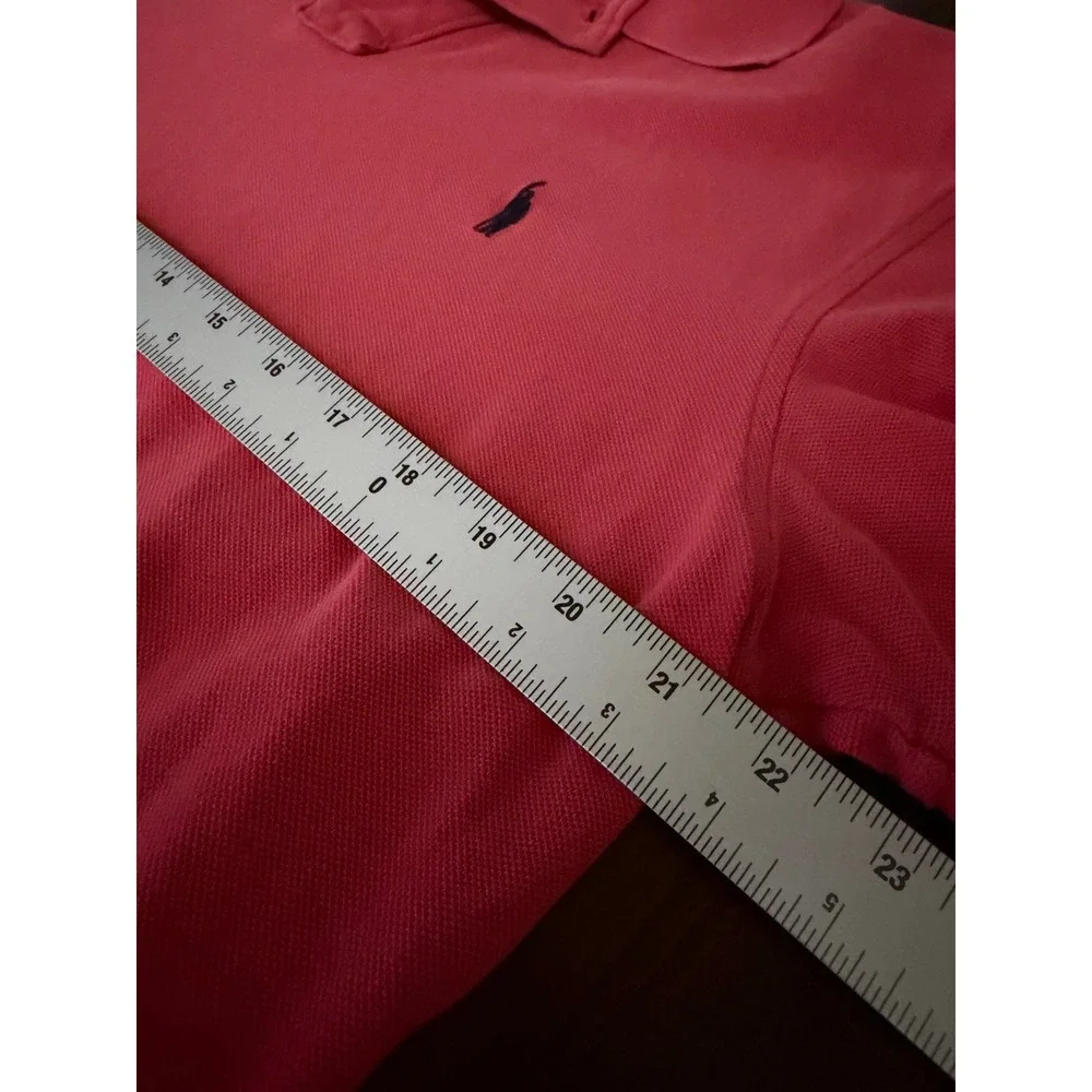 J.‎ Crew Mens Large Coral Red Cotton Pique Short Sleeve Polo Shirt Oarsman Logo
